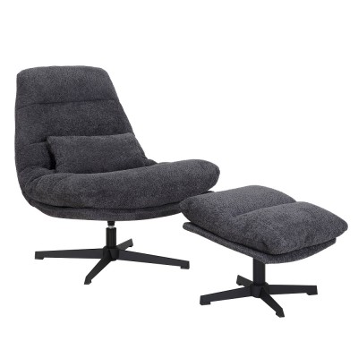 Fotelis VOXAN su pakoju (SD639-18 Tamsiai pilkas) Fotelis VOXAN su pakoju (SD639-18 Tamsiai pilkas)